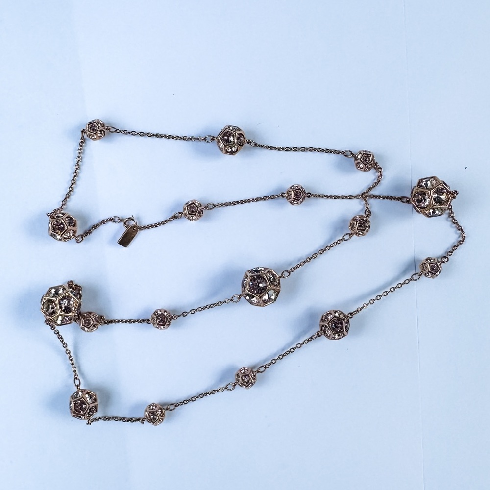 Rose Gold Swarovski long necklace